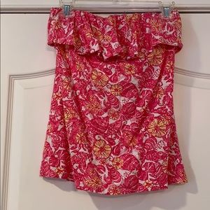 Lilly Pulitzer strapless cotton top, size Medium